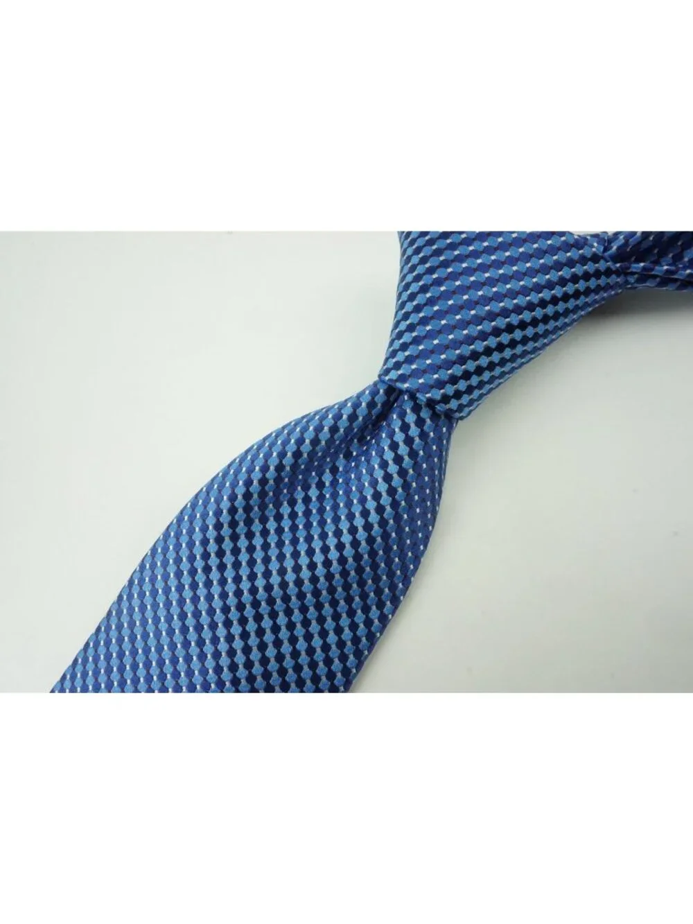 Eton Cobalt Blue Cherry Red Ivory Micro Pin Dot 100% Silk Tie Brand New Tags